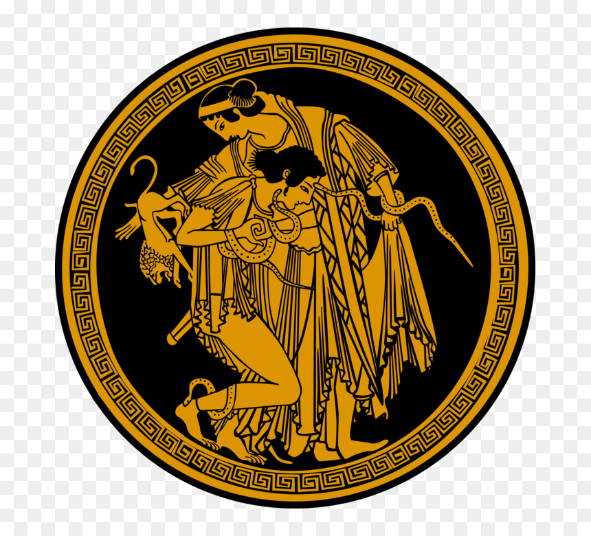 Vector Illustration Of Ancient Greek Inspired Art With - Courtship Of Peleus And Thetis, HD Png Download - lion vector png