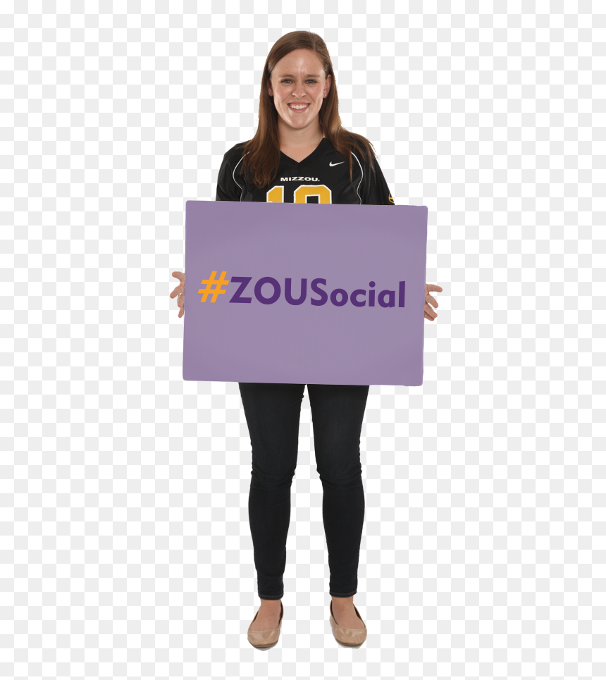 A Woman Stands Holding A Sign That Says - Girl, HD Png Download - female sign png