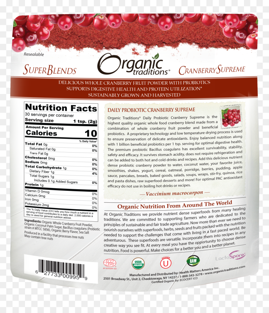 Organic Traditions Goji Berries, HD Png Download - cranberries png