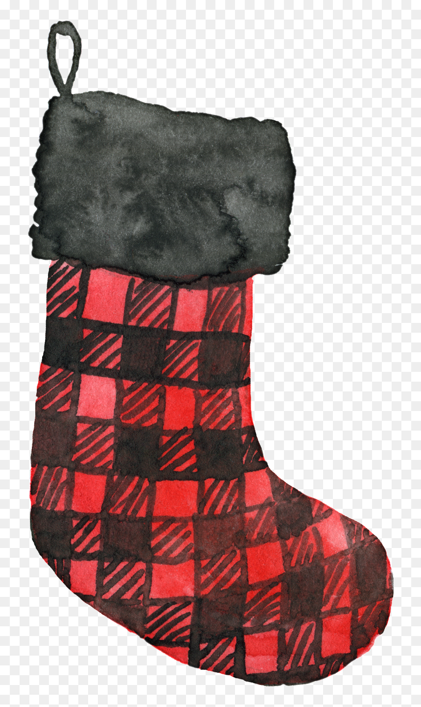 Hand Painted Plaid Christmas Socks Png Transparent - National Lampoon's Christmas Invitation, Png Download - christmas stocking png