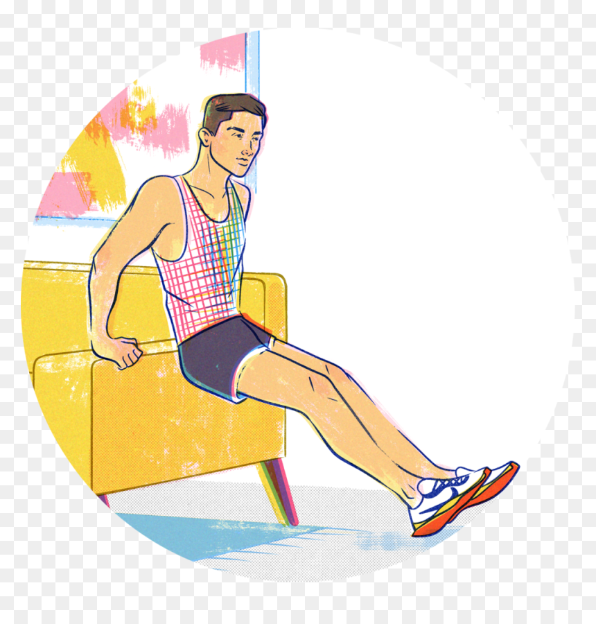 Bench Press Twenty Paul Tuller Illustration Fitness - Sitting, HD Png Download - spots png