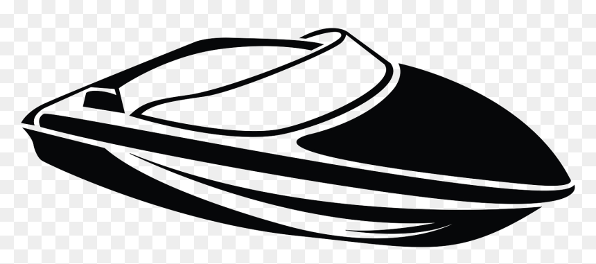 Clipart Boat Propellor - Black And White Boat Clipart, HD Png Download - speed boat png