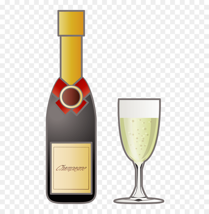 Champagne Drink Clipart - Wine Glass, HD Png Download - champagne bottles png