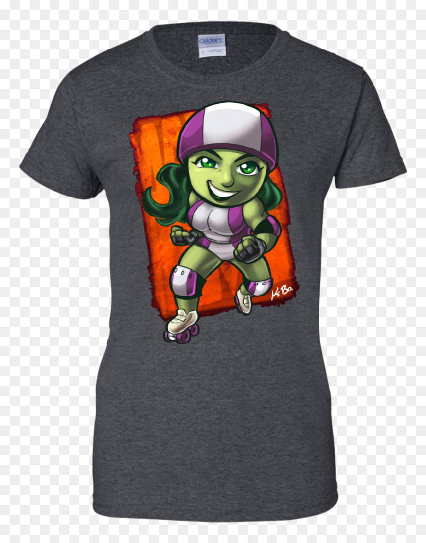 Superhero Roller Derby She Hulk Hulk T Shirt & Hoodie - T-shirt, HD Png Download - she hulk png