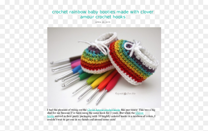 Sapatinho De Bebe Arco Iris, HD Png Download - crochet hook png