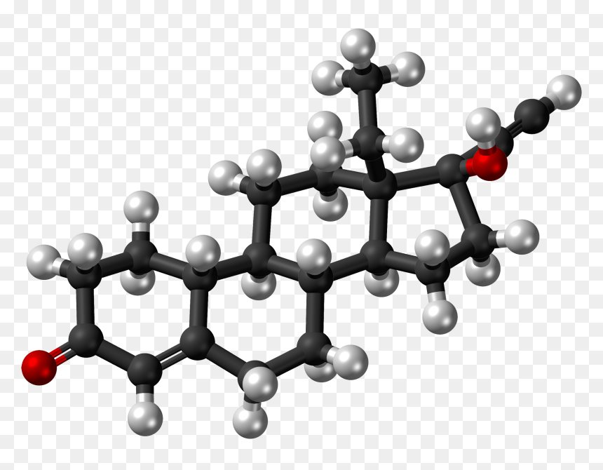 Levonorgestrel Molecule Ball - Molecule Progesterone, HD Png Download - white ball png