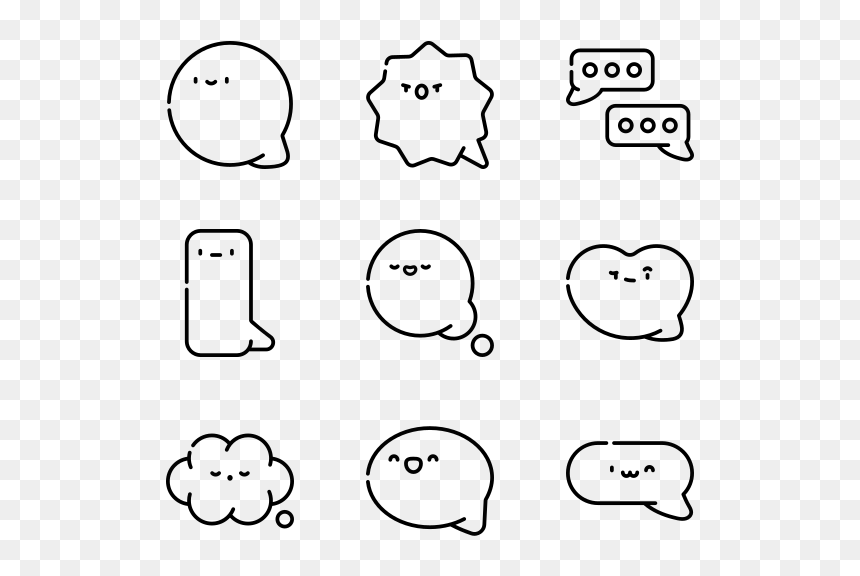 Line Art, HD Png Download - text bubbles png
