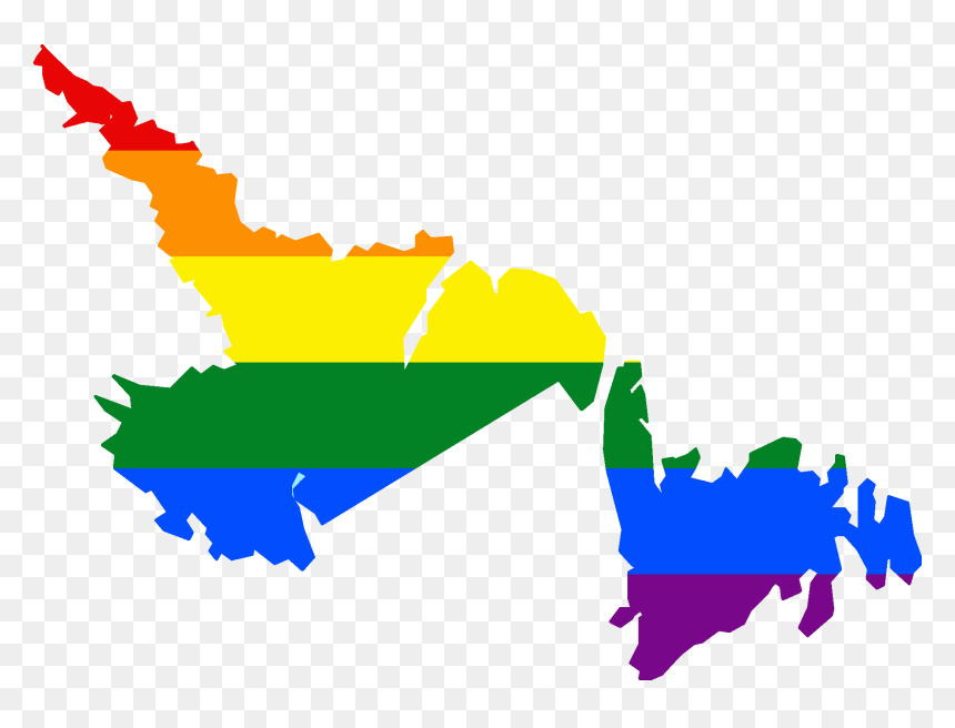 Lgbt Flag Map Of Newfoundland And Labrador - Newfoundland And Labrador Vector, HD Png Download - labrador png