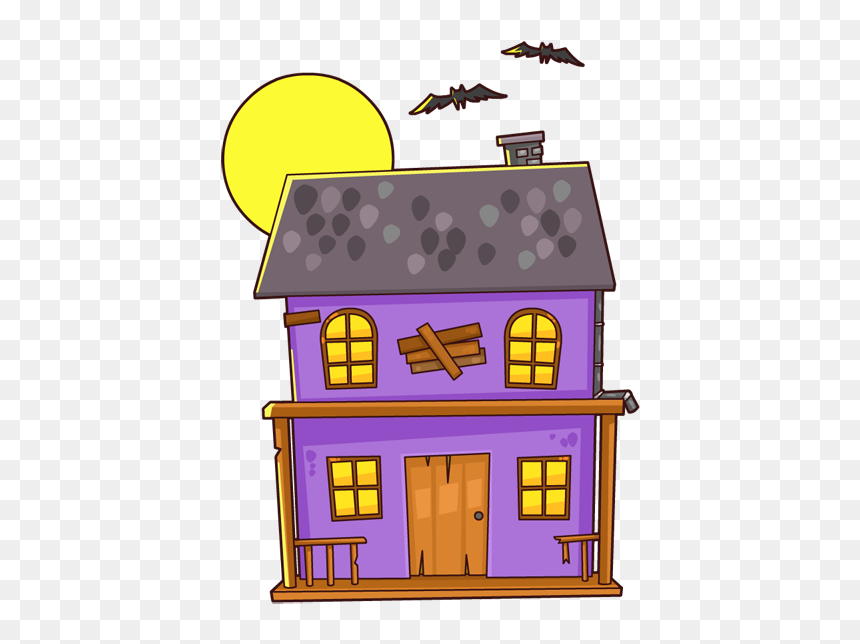 Easy Haunted House Cartoon, HD Png Download - kiss clipart png