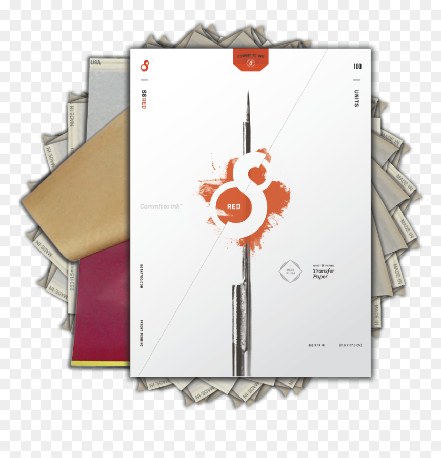 Red Paper Box 100 Sheets, HD Png Download - color tattoo png