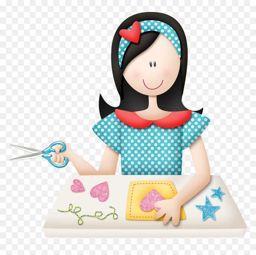 Girl Doing Arts And Crafts Clipart, HD Png Download - craft png