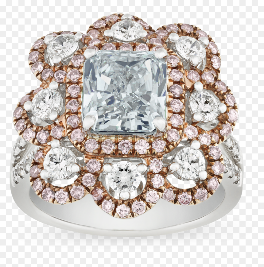 Fancy Very Light Blue Diamond Ring, - Diamond, HD Png Download - blue diamond png