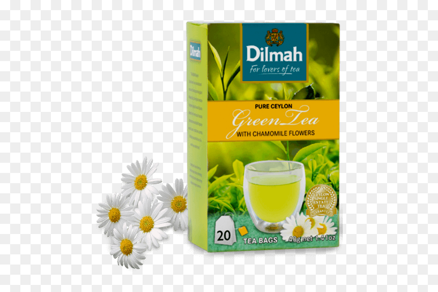 Pack Of Green Tea And Chamomile Flowers - Dilmah Ceylon Green Tea, HD Png Download - chamomile png