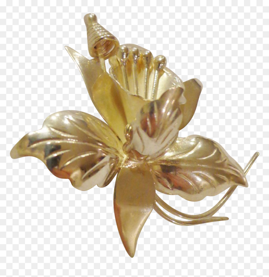 Fabulous Vintage Taxco Sterling Silver Iris Pin Flower - Body Jewelry, HD Png Download - iris flower png