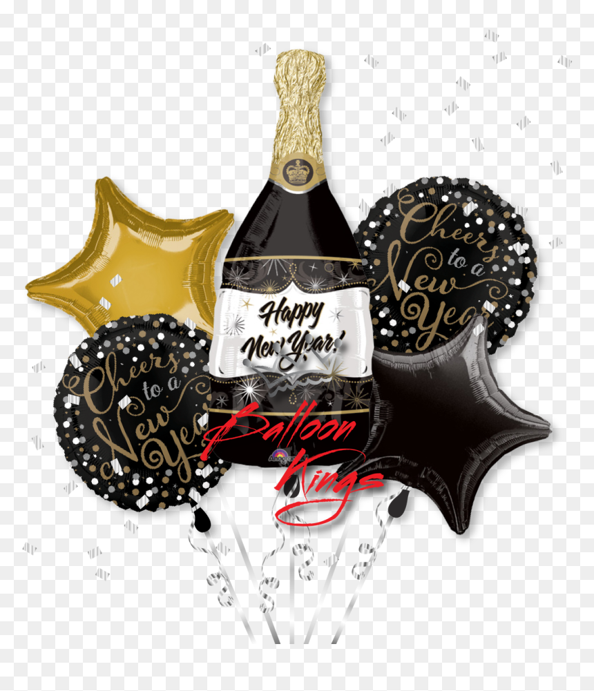 New Year Champagne Bottle Bouquet, HD Png Download - champagne bottles png