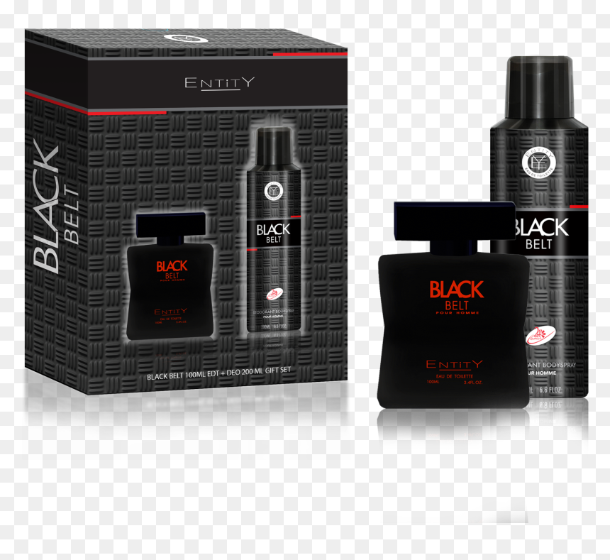 Black Belt Men 100ml Edt Deo 2pcs - Entity Black Belt Edt 100ml Deodorant 200ml, HD Png Download - black belt png