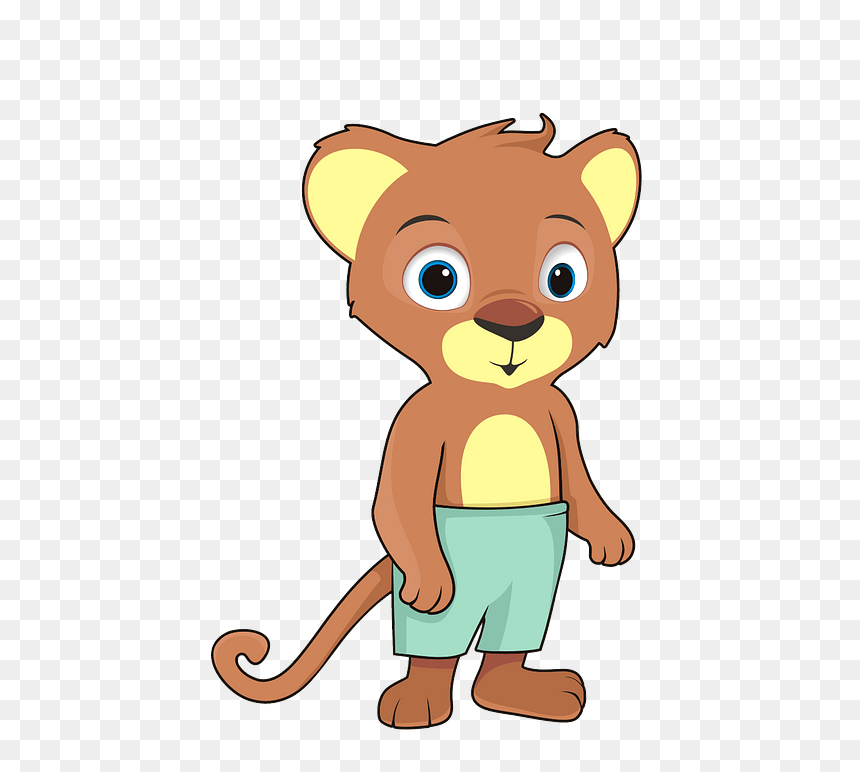 Cartoon Baby Lion Clipart, HD Png Download - baby lion png