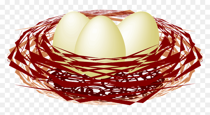 Eggs Birds Nest Clipart - 鳥 の 卵 イラスト, HD Png Download - bird nest png