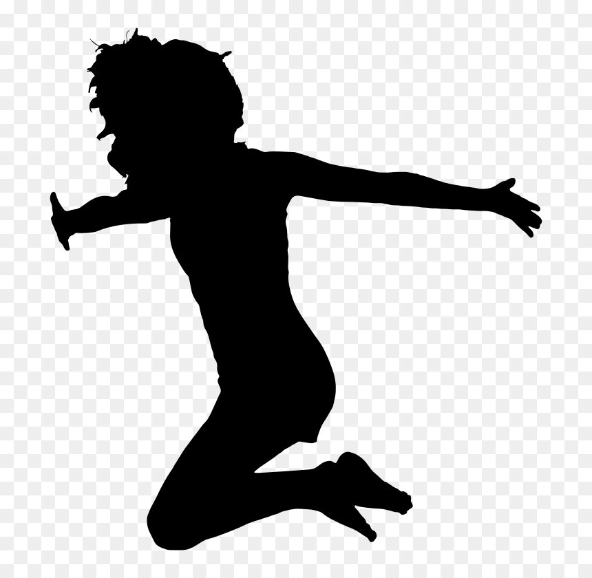 Woman Jumping For Silhouette - Jumping For Joy Silhouette, HD Png Download - inside out joy png