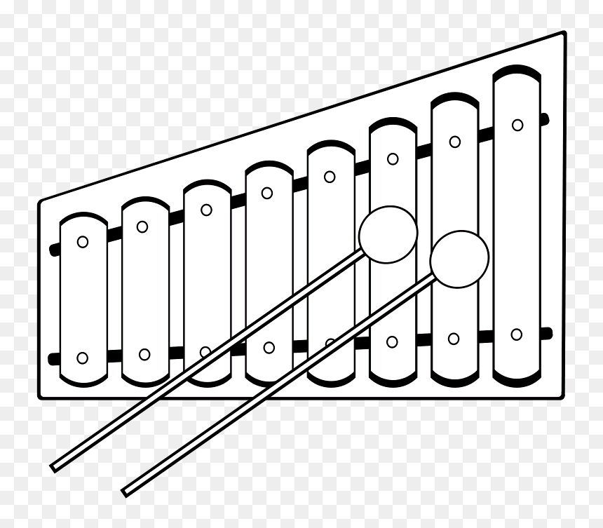 Xylophone Png Black And White - Xylophone Black And White, Transparent Png - xylophone png