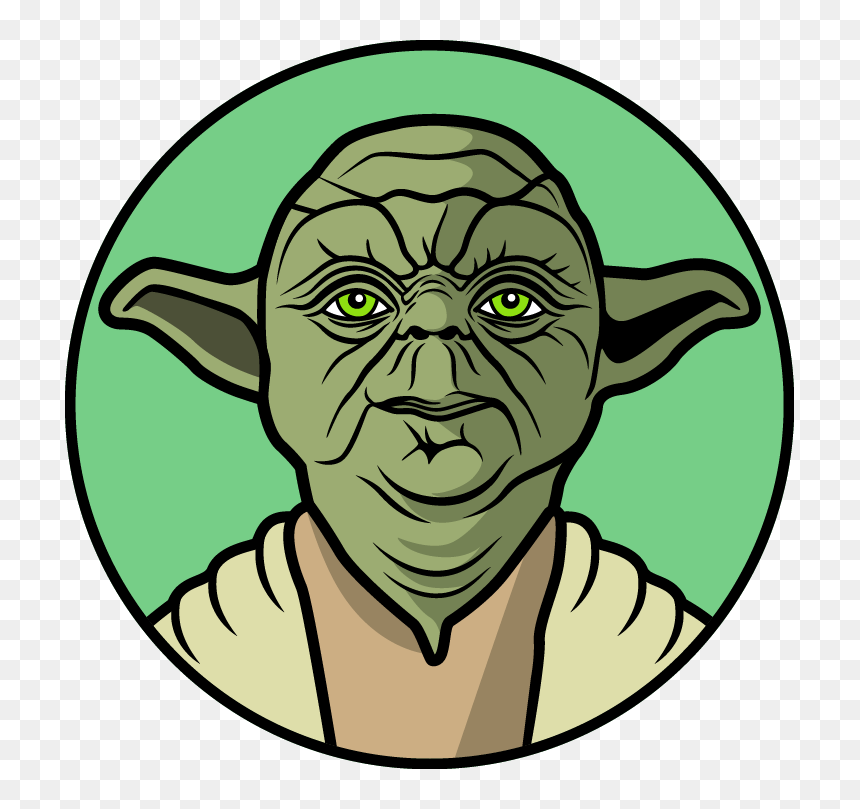 Transparent Baseball Jersey Clipart - Star Wars Character Faces, HD Png Download - star wars yoda png
