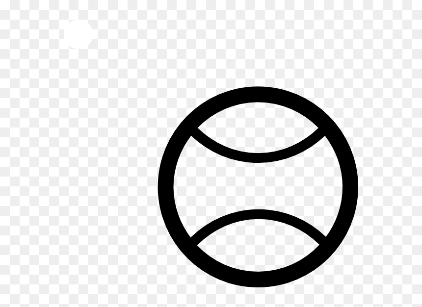 Tennis Ball And Racket Black And White Clipart - Free Cartoon Tennis Ball, HD Png Download - white ball png