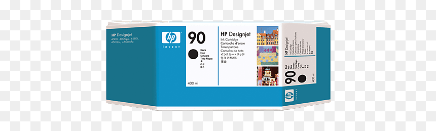 Main Product Photo - Hp 90 Cyan 400ml Ink Cartridge, HD Png Download - black ink png