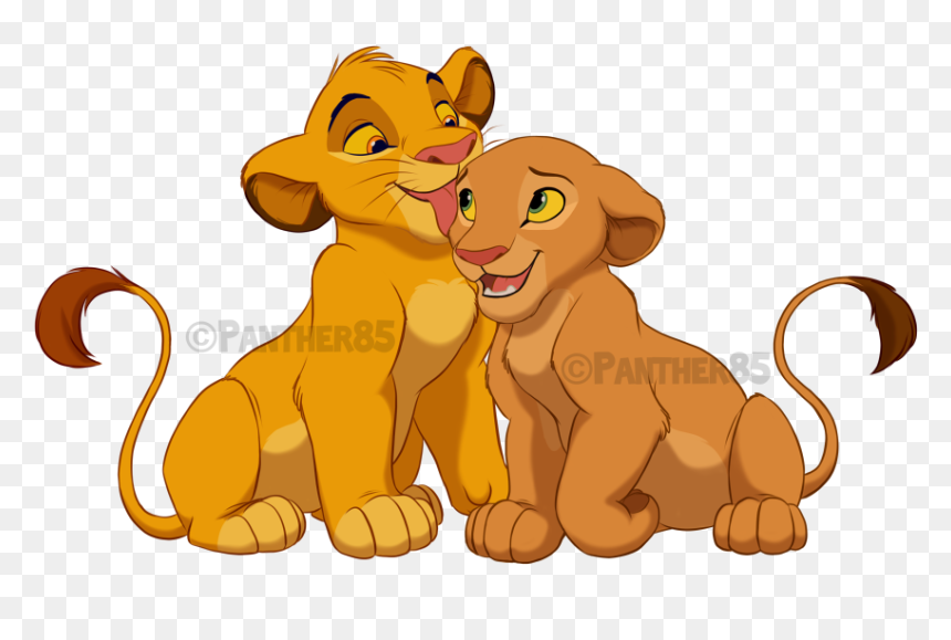 Kitties In Love By - Simba And Nala Drawing, HD Png Download - nala png