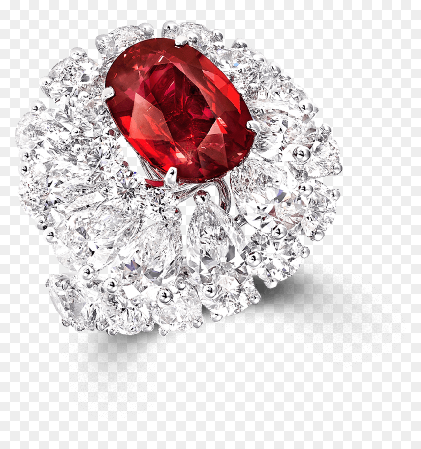 A Graff Ruby And Diamond Ring Featuring A Oval Shape - Graff Ruby Diamond Ring, HD Png Download - oval shape png