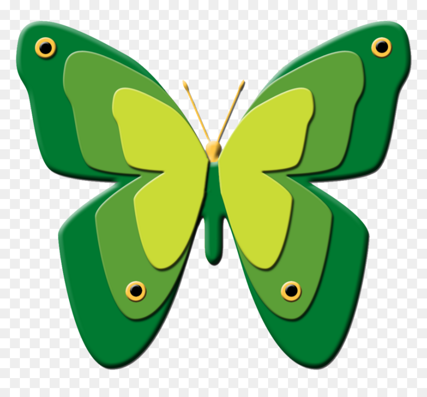 Green Butterflies Clipart Green Cartoon Butterfly - Cartoon Butterfly Clipart, HD Png Download - butterfly png clipart