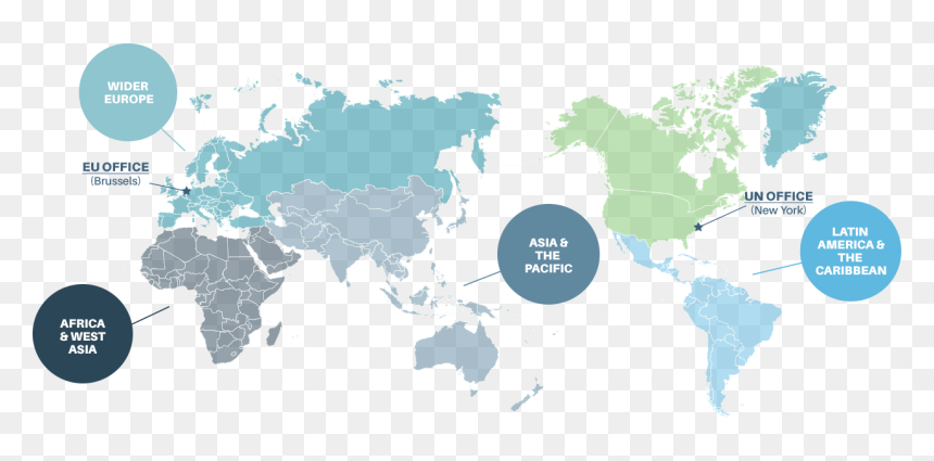 Our Work - International Map In Black, HD Png Download - usa map outline png