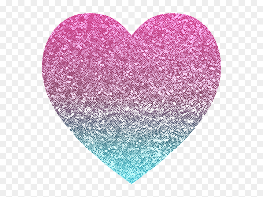 Pink Glitter Love Heart, HD Png Download - purple sparkles png