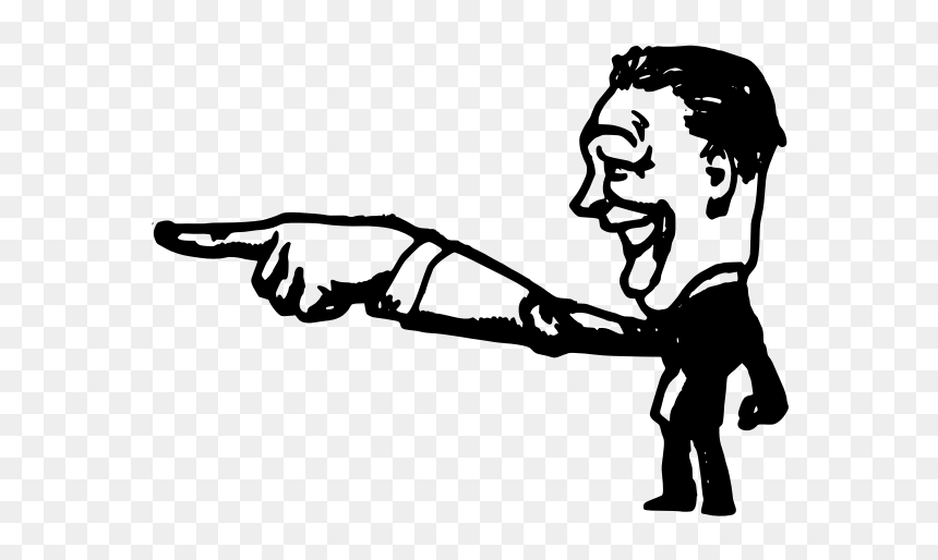 Man Pointing Finger - Cartoon, HD Png Download - person pointing png