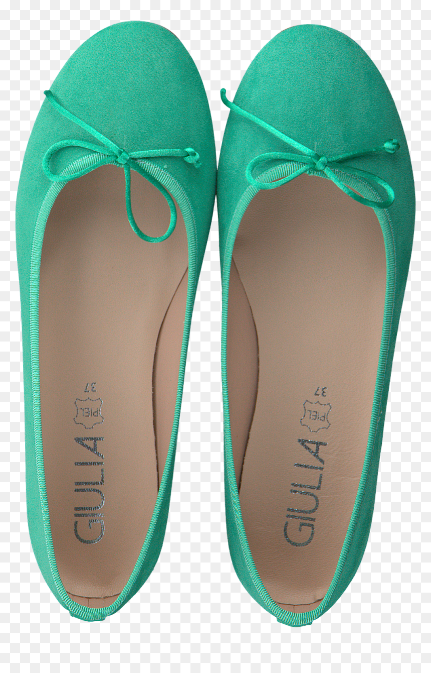 Green Giulia Ballet Pumps G - Flip-flops, HD Png Download - ballerina shoes png