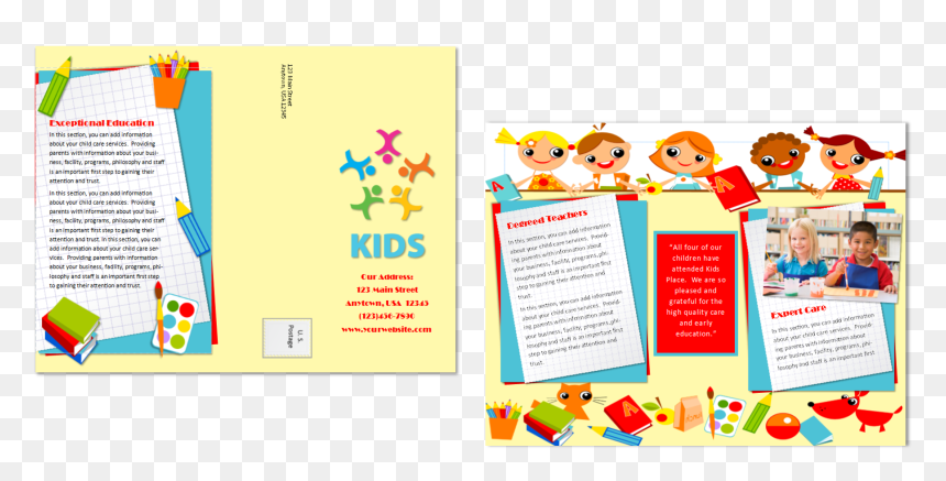 Daycare Brochure Template - Cartoon, HD Png Download - daycare png