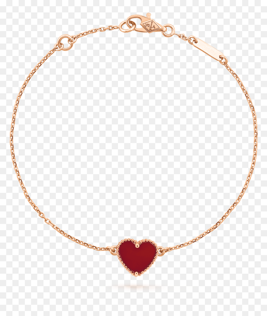 Sweet Alhambra Heart Bracelet, - Van Cleef Bracelet Rose Gold, HD Png Download - gold hearts png