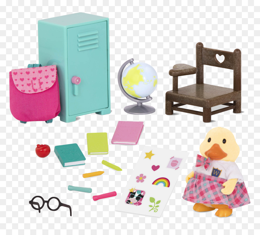 Transparent School Desk Png - Li L Woodzeez Sets, Png Download - school desk png