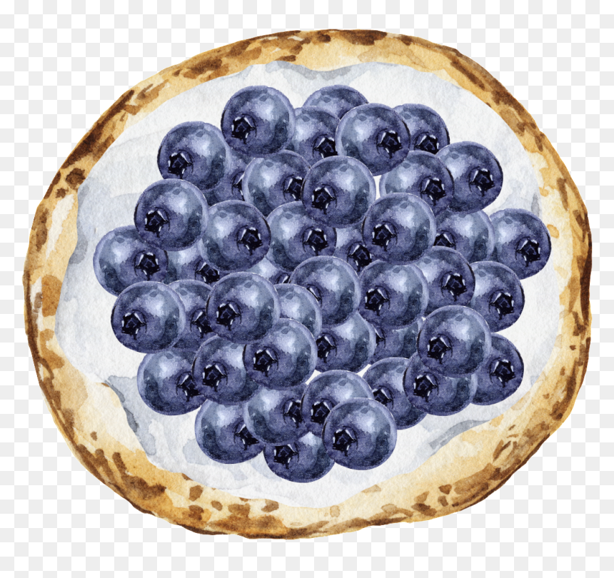 Hand Painted Fruit Pizza Png Transparent - Blueberry, Png Download - pizza png transparent