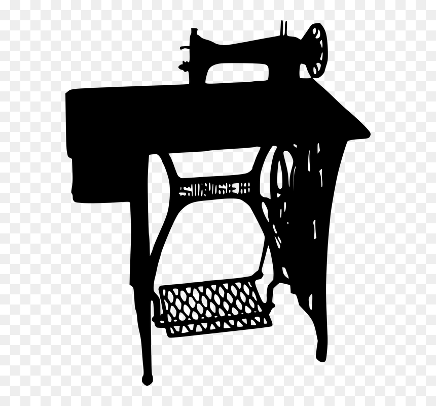 Silhouette Old Fashioned Sewing Machine, HD Png Download - sewing png