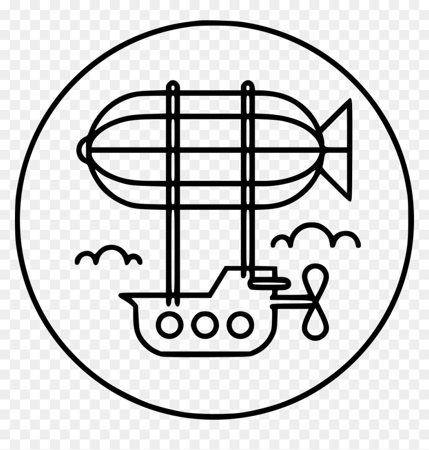 Zeppelin Flight Adventure Sky - Line Art, HD Png Download - zeppelin png