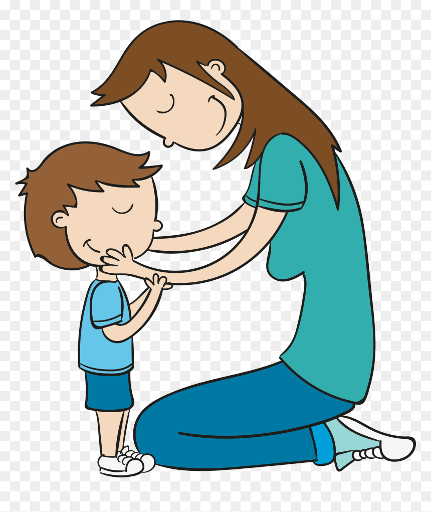 Hand Drawn Cartoon Mother And Child Decoration Vector - Mother With Child Cartoon, HD Png Download - problem solving png