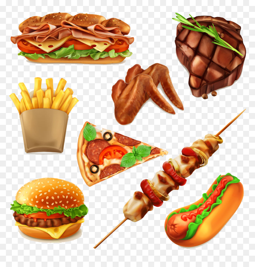 Hamburger Fast Food Photos Transprent Png Free - Burger And Pizza Png, Transparent Png - pizza png transparent