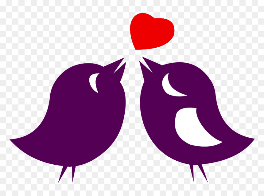 Kissing Birds Png Transparent - Love Birds Clipart Png, Png Download - love birds png