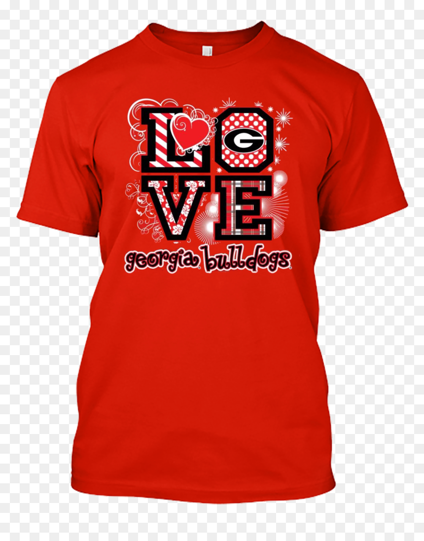 Georgia Bulldogs Love T-shirt - T-shirt, HD Png Download - georgia bulldogs png