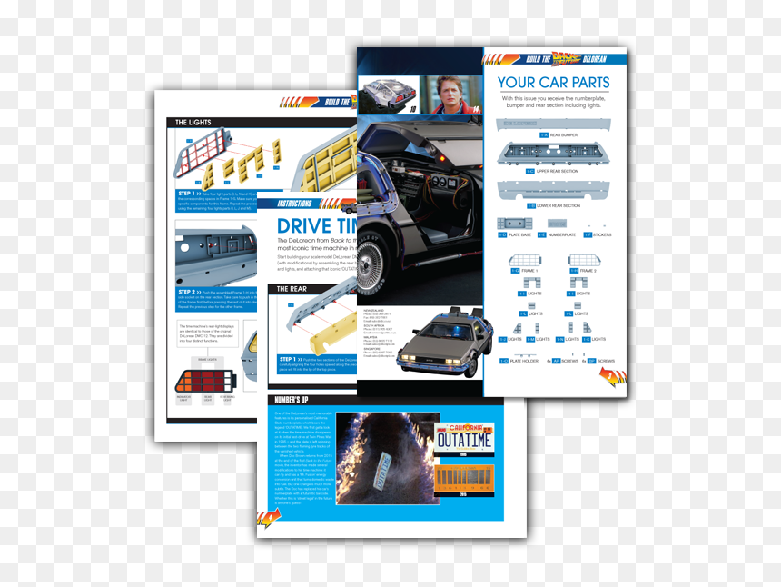 Transparent Back To The Future Car Png - Build The Delorean Issue 61, Png Download - back to the future car png
