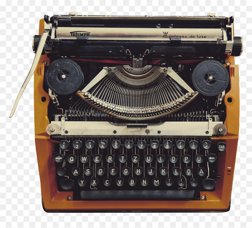 Type Writer Black Orange - Writing, HD Png Download - typing png