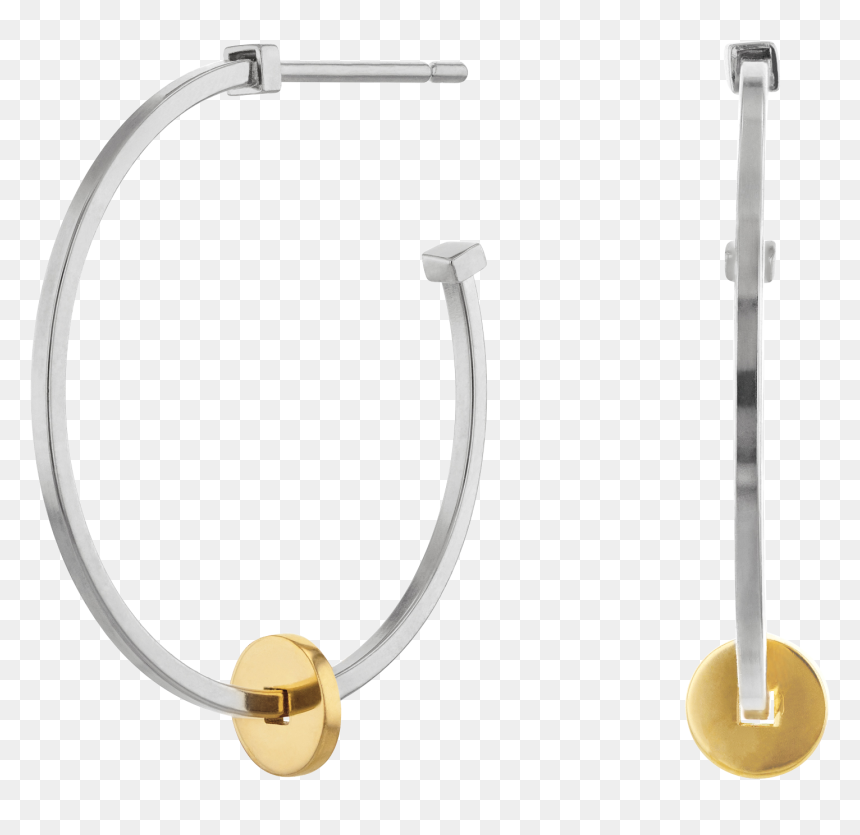 Movado Simple Hoop Earrings - Earrings, HD Png Download - gold dot png