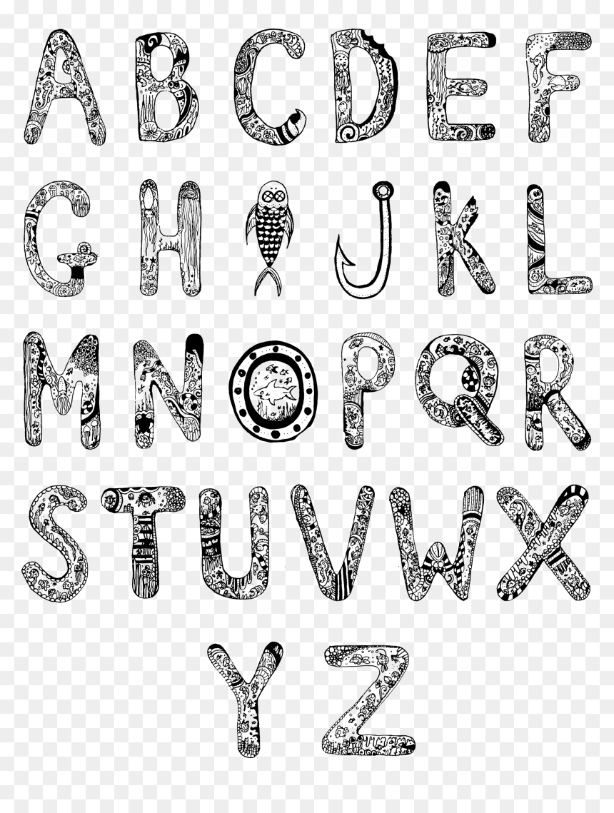 Abc Under The Sea - Line Art, HD Png Download - abc blocks png