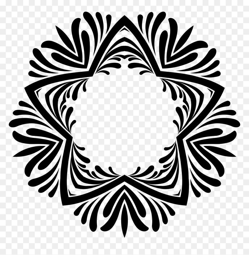 Decorative Lineart 11 Clip Arts - Black And White Pattern, HD Png Download - white decorative line png