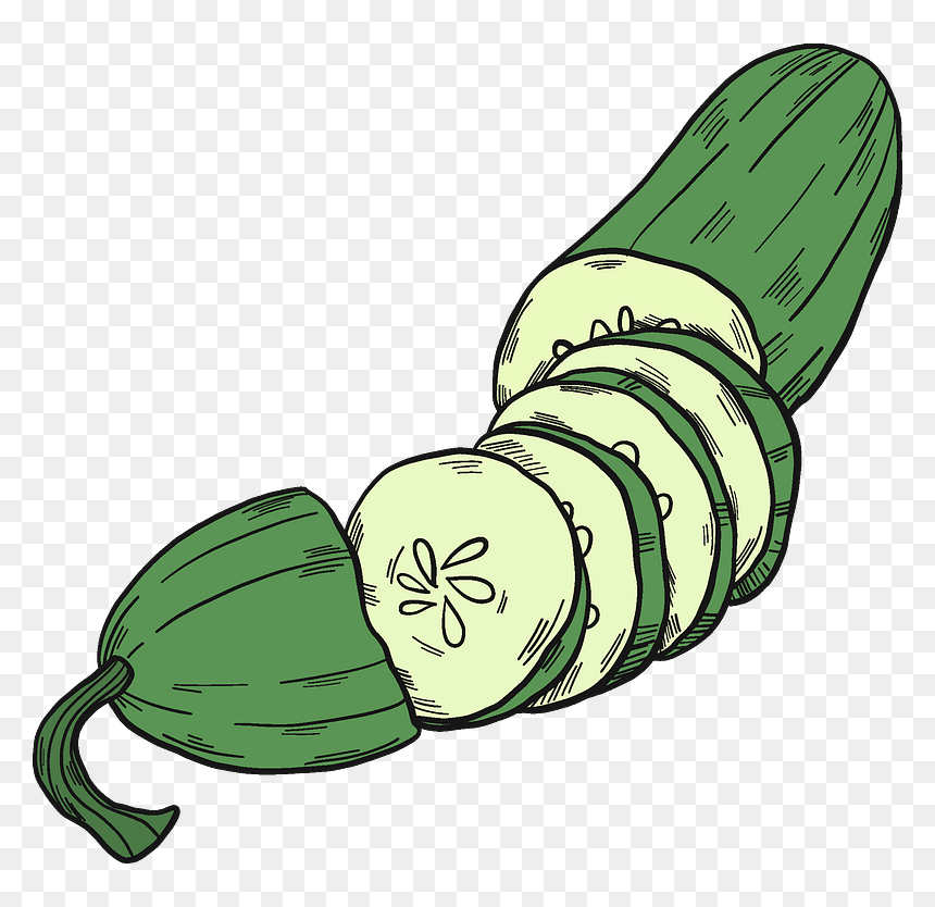 Cut Cucumber Clipart, HD Png Download - cucumber slice png